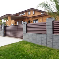 Clôture de confidentialité à lames en aluminium, design luxueux, assemblée, revêtement en poudre, lames solides, panneaux ornementaux pour la maison