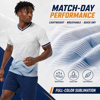 Maillot de football personnalisé en gros, OEM, sublimation, séchage rapide, respirant, tenue d'équipe de club avec logo, nom et numéro