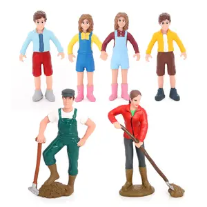 Estatueta de brinquedo de plástico para fazendeiro, modelo em miniatura, estatueta de ação, pessoas em miniatura