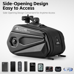 Sacoche de selle de vélo 3D à coque rigide 2,6 L, portable, multi-couches, imperméable, réfléchissante, durable pour les trajets quotidiens et les voyages - Product Image 3