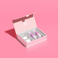 Nouvelle conception, boîte-cadeau en papier magnétique imperméable rose, doublure en éponge, luxe, pour crème pour le visage, emballage de présentation cosmétique