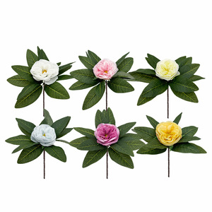 Primavera nuova Mini artificiale fiore Austin e camelia decorazione transfrontaliera stile foresta per san valentino - Product Image 4