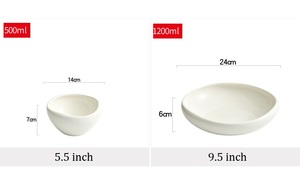 White Ceramic Tableware Restaurants Large Size Deep Porcelain <b>Soup</b> Salad Bowls Personable Dishes Plates Commercial Use - Product Image 6