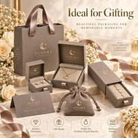Ensemble d'emballage de bijoux de luxe avec logo personnalisé, boîte cadeau rigide taupe, boîte pour bague, collier, bracelet, boucles d'oreilles avec pochette en velours