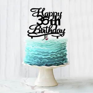 Happy Birthday Cake Topper番号10 15 16 21 25 30 35 40 50 60 65 70 80 90 95 100 Acrylic Cake Topperのためのパーティーの装飾