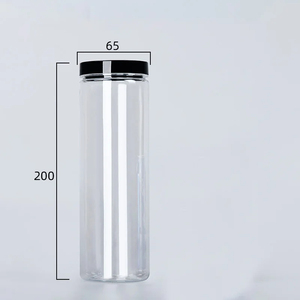 El Cubo de almacenamiento de plástico Circular de boca ancha con cubierta negra es fácil de limpiar puede <span class=keywords><strong>almacenar</strong></span> contenedores de almacenamiento de alimentos como nueces y té - Product Image 6