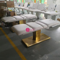 Yicheng Beauté Luxe Moderne Or Salon Meubles Électrique Beauté Du Visage Lit De Massage Cosmétique Du Visage Spa Lash Lit à vendre