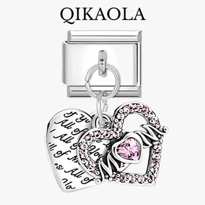 1 ud. Dijes Colgantes de Corazón de Zirconia <span class=keywords><strong>para</strong></span> Mamá, Compatibles con Pulseras de Acero Inoxidable de 9mm, <span class=keywords><strong>para</strong></span> Fabricación de Joyería DIY, el Mejor Regalo <span class=keywords><strong>para</strong></span> el Día de la Madre, Venta al por Mayor - Product Image 5