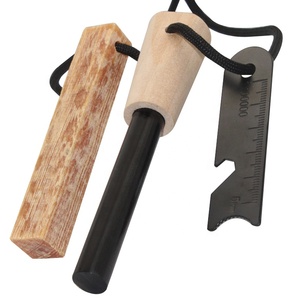 XXL Survivalist Mango de madera Ferro Rod Firestarter Kit con Fatwood Stick para fogata - Product Image 2