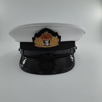 Gorra Naval Personalizada de Alta Calidad con Bordado, Gorras de Ceremonia de la Marina, Gorras Blancas de Marinero, Gorras de Capitán de Yate