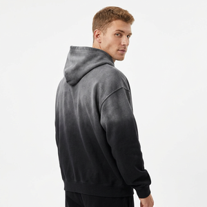 Sweat à capuche surdimensionné personnalisé pour hommes, 100 % coton épais, délavé à l'acide, avec graphiques personnalisés au dos, style streetwear pour marques américaines - Product Image 2