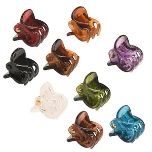 Ziming New Korean Style Small Plastic Hair Claw Kids Cute Acrylic Hair Clips Multiple Colors Small Hair Claw Clips Factory