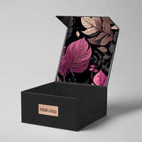 Boîte d'Emballage Magnétique Pliante Luxe Haut de Gamme Noire Mat Rigide Personnalisée avec Logo Imprimé et Couvercle Aimanté pour Cajas De Lujo