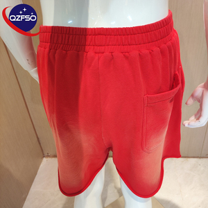 Manufacturer Streetwear Custom Logo Rhinestone <b>Sweatpants</b> French Terry Men's Pants Cotton Distressed Vintage Acid Wash <b>Shorts</b> - Product Image 2