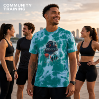 Fabricante de Camisetas Tie Dye Personalizadas, Camisetas Gráficas Unisex para Clubes, Entrenamiento Comunitario, Logotipo Personalizado, Marca Privada, OEM, ODM, Venta al Por Mayor