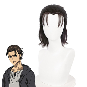 Peluca de Cosplay de Eren Jaeger de Ataque a los Titanes/Shingeki No <span class=keywords><strong>Kyojin</strong></span>, Color Marrón, Versión Corta, de Ainizi Anime - Product Image 2