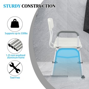 Chaise de <span class=keywords><strong>douche</strong></span> professionnelle en aluminium KD avec siège en plastique et pieds antidérapants pour boutique en ligne - Product Image 3