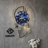 Horloge murale moderne personnalisée pour salon, 70x37 cm, avec lumière LED nocturne, décoration de maison, livraison rapide DDP WEEE