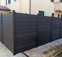Kit de clôture extérieure en WPC noir co-extrudé avec poteaux en aluminium