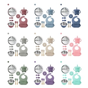 Bol d'alimentation sécurisé en silicone avec ventouse et ensemble cuillère-fourchette en acier inoxydable 304 pour bébé, étanche, idéal comme cadeau - Product Image 2