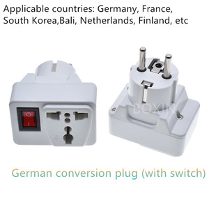 Adaptateur de <span class=keywords><strong>voyage</strong></span> standard allemand avec interrupteur, deux broches rondes, Bali, Allemagne, <span class=keywords><strong>France</strong></span>, <span class=keywords><strong>Corée</strong></span> <span class=keywords><strong>du</strong></span> <span class=keywords><strong>Sud</strong></span> - Product Image 6