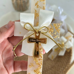 Étiquettes cadeaux personnalisées en acrylique doré, écologiques, de luxe, modernes, pour Noël, mariage, baptême, décoration de cérémonie - Product Image 4