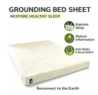 Drap-housse de mise à la terre certifié OEKO-TEX en coton biologique 400TC avec 5% de fibres d'argent, antistatique et conducteur, pour chambre à coucher