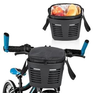 Saco de armazenamento dianteiro para bicicleta, bolsa de ciclismo ao ar livre, sacola removível para quadro de bicicleta à prova d'água, para guiador e direção