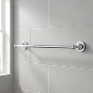 Porte-serviettes mural en acier inoxydable chromé 25 pouces, design linéaire contemporain pour salle de bain, prévention de la corrosion - Product Image 3