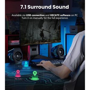 เฮคาเต้ เกมมิ่งลำโพง 2.0 RGB LED ไลท์ซิงค์บลูทูธสำหรับพีซีแล็ปท็อปเดสก์ท็อป - Product Image 5