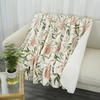 Selimut bunga cat air daun selimut bulu halus nyaman bunga flanel lempar untuk Sofa tempat tidur kursi dekorasi rumah hadiah