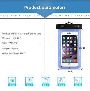 Étui de téléphone portable étanche en PVC IPX7 personnalisé avec logo, universel, flottant, pour la plongée - Product Image 3
