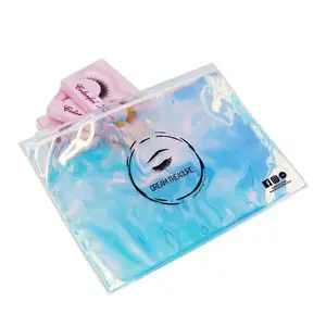 促销定制拉链透明全息激光PVC女士化妆品化妆包旅行包装拉链袋