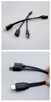 Kabel Splitter USB C 2 in 1 USB-C Male ke Type-C Female & Type-C Male, Kabel Splitter OTG untuk Pengisian Daya & Transfer Data
