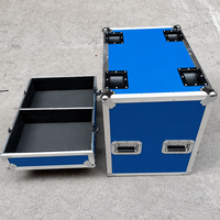 Équipement audio, vidéo et éclairage professionnel, flight case avec deux enceintes pleines fréquences de 15 pouces