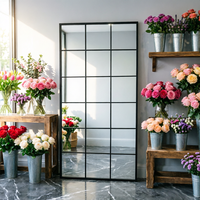 Miroir mural décoratif haut de gamme en fer forgé carré fait main pour villa de luxe, service OEM du fabricant chinois