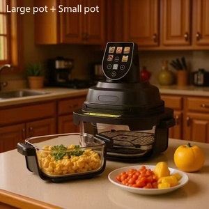 <span class=keywords><strong>Friteuse</strong></span> à air intelligente sans huile avec écran couleur, en verre borosilicate haute résistance, protection contre la surchauffe, four électrique visible pour frites - Product Image 3
