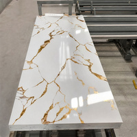 Waterdichte PVC UV-marmer wandpanelen, decoratieve platen, flexibele kunststeenbekleding voor commerciële hotelprojecten