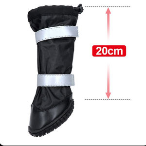 Yearning Dog Soft <b>sole</b> Breathable Plush Fabric <b>Rubber</b> Waterproof Non-Slip Rain <b>Boots</b> for Dogs Outdoor(four pieces of a set) - Product Image 6