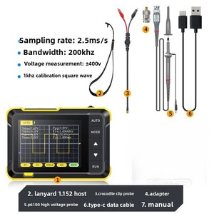 Para FNIRSI portátil de mano <span class=keywords><strong>Digital</strong></span> DSO 152 osciloscopio pequeño multifunción para principiantes para uso doméstico - Product Image 3