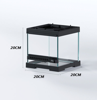 Terrarium professionnel en verre pour reptiles 20*20*20/30cm – Habitat complet avec aménagement paysager pour dragons barbus, tortues, geckos et serpents