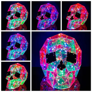 Engraçado Halloween Crânios Esqueleto Brilhante 3D LED Luminoso Iridescente Colorido Night Light up para Outdoor Garden Yard Decorações - Product Image 6