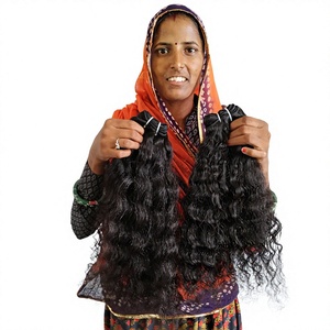 Extensiones de Cabello Humano Remy Indio al por Mayor, Cabello de Templo Indio, Trama Doble a Máquina, Sin Procesar, 100% Cabello Humano, Extensiones con Clip - Product Image 1