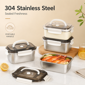 Rectangular Food Storage Container with Airtight Plastic Lid for Freshness Preservation in <b>Fridge</b> and Travel Use - Product Image 5