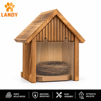 Casa de Pájaros Rústica de Madera para Exteriores con Ventanas Transparentes, Casa de Pájaros Colgante de Madera de Pino Premium para Montar en Ventana, Santuario de Observación