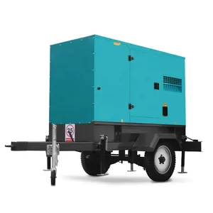 Mobile portable diesel genset 50 kva trailer type silent generator