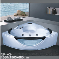 2 personnes baignoire intérieure bain à remous prix de baignoire avec LED cascade salle de bain acrylique balnéo aqua spa baignoire