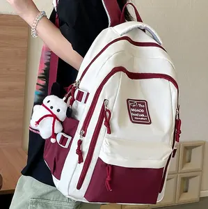 Bolsas de mochila para estudiantes de secundaria de estilo coreano con lindos encantos ins gran oferta bolsas de mochila escolar para niñas bolsas de mochila de nailon