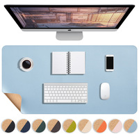 Tapis de bureau double face 60x30cm en cuir PU couramment utilisé tapis de souris à bord de point de grande taille