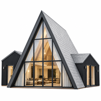 Kit de maison préfabriquée en bois, conteneur modulaire, moderne, étanche, mobilier familial de luxe, prix usine, type A-Frame